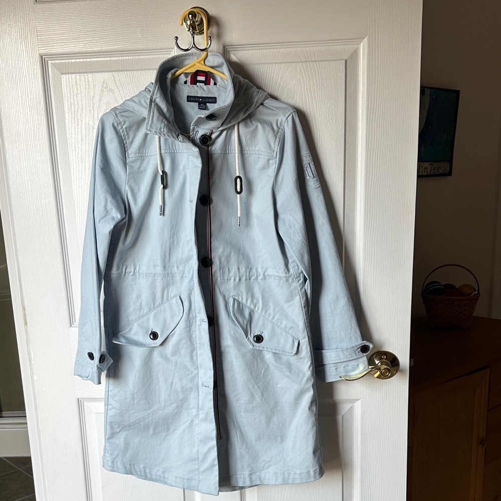 Tommy Hilfiger Light Blue Trench Coat. Small